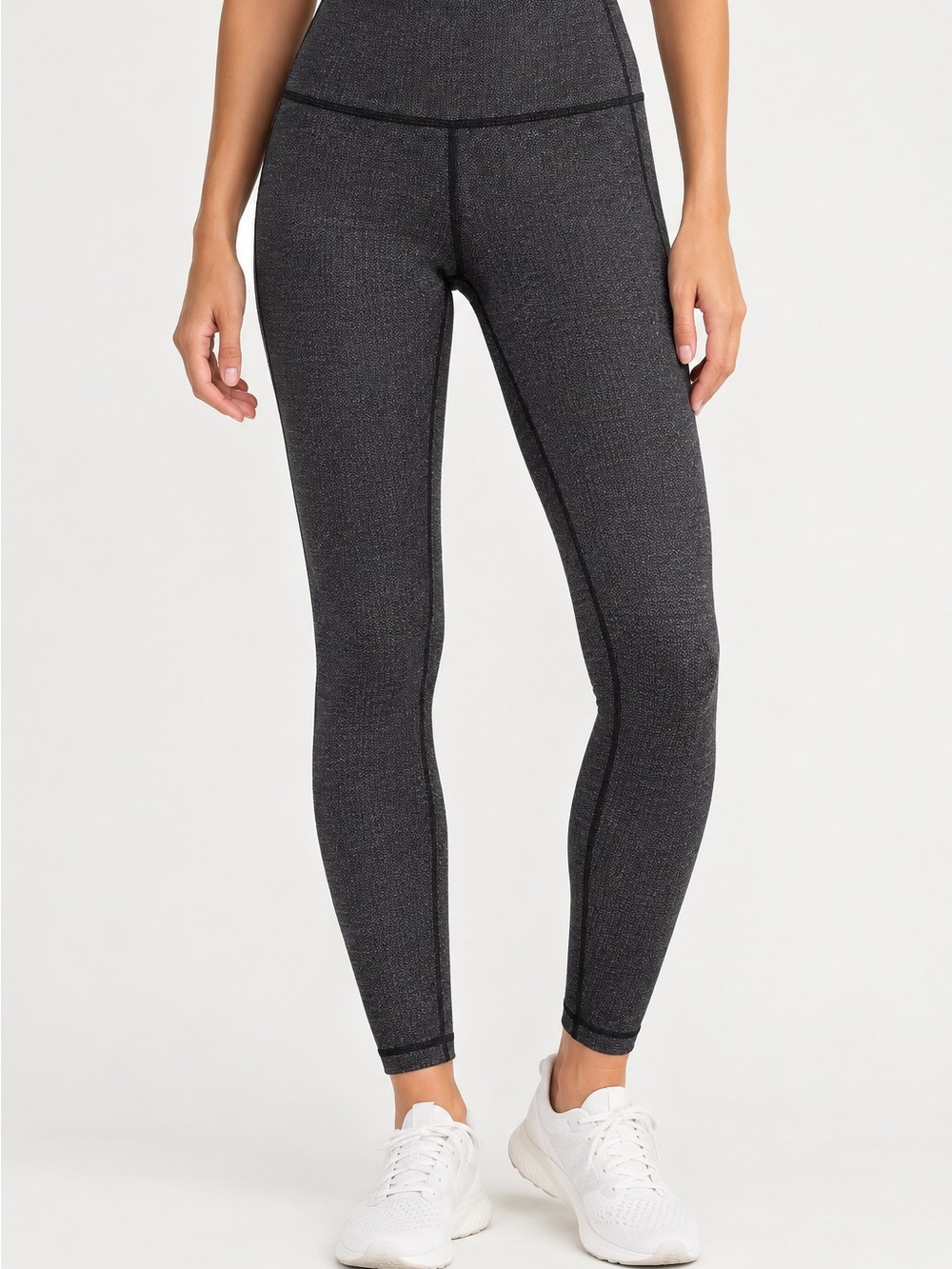 lululemon Wunder Under Textured Luon Leggings Heathered Black Gray Size 2